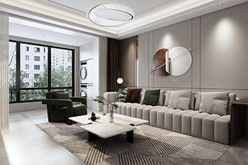 中冶德贤华府156平米现代轻奢气概装修软装效...
