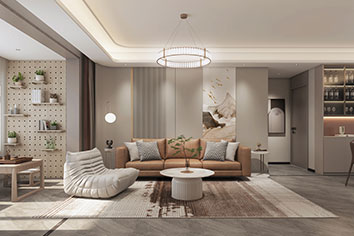嘉实&middot;万科公园都会140平米现代轻奢气概装修...